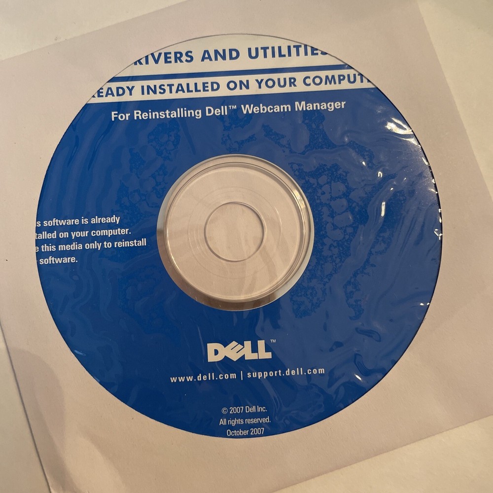 Dell Drivers and Utilities Disc Software Reinstalling Webcam Manager