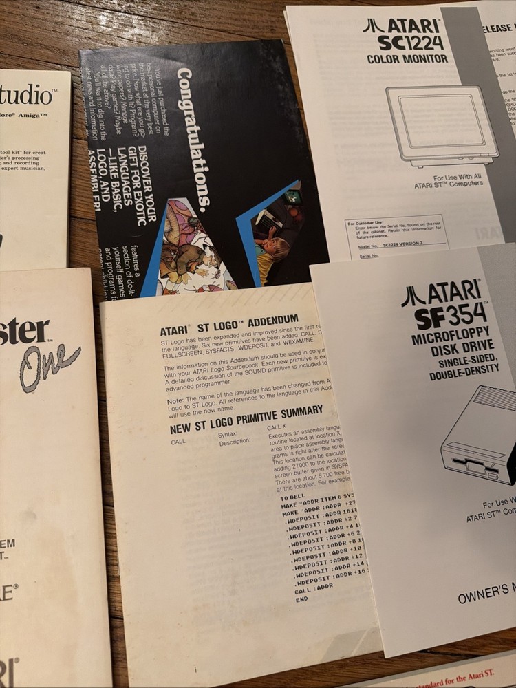 Atari ST Computer Owner's Manual Magazines Sourcebook Inserts & More - Huge Lot