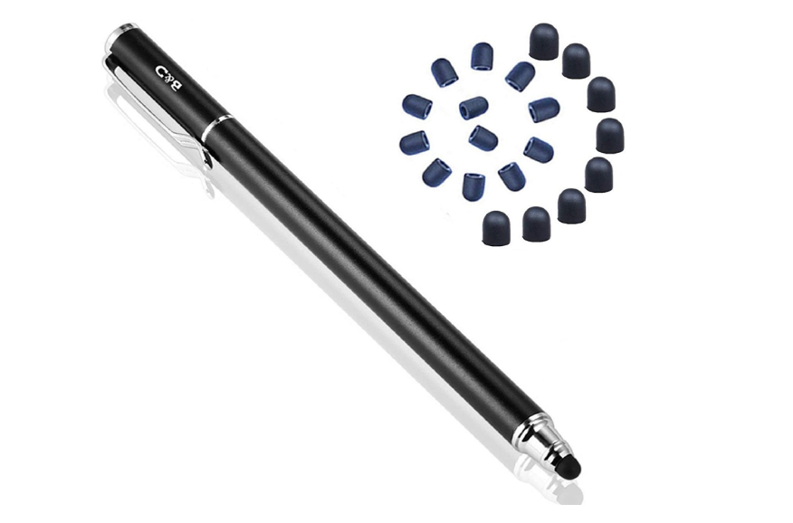 Touch Screen Pen 2 in 1 Stylus Tablet Smartphone Rubber Tip 20 Replacement Tips
