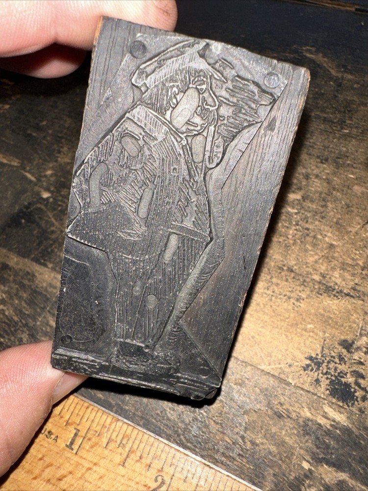 Print Block ( Older Man Smoking Pipe ) Nice Image