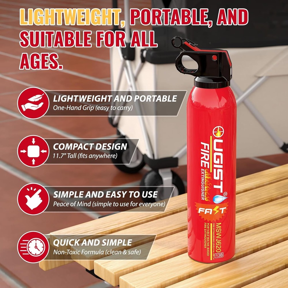 21oz Portable Fire Extinguisher for Home, Kitchen & Camping