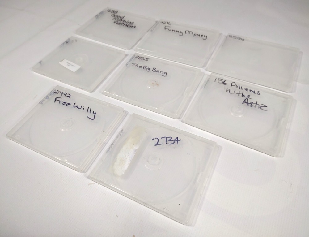 CD DVD Cases 8 Pc Clamshell Square Plastic Standard Slim Clear Bulk Bundle Lot