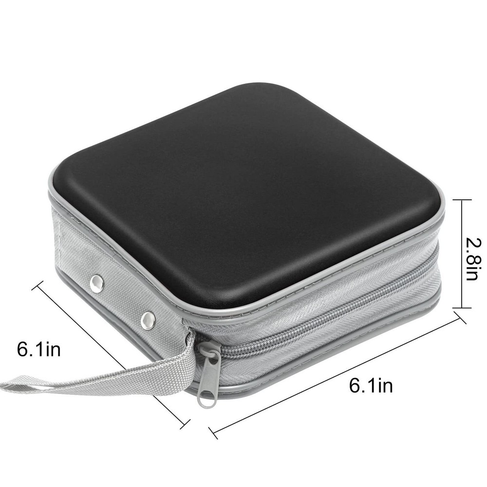 Siveit CD Case, 40 Capacity CD/DVD Case Holders Wallet 40 Capacity, Black