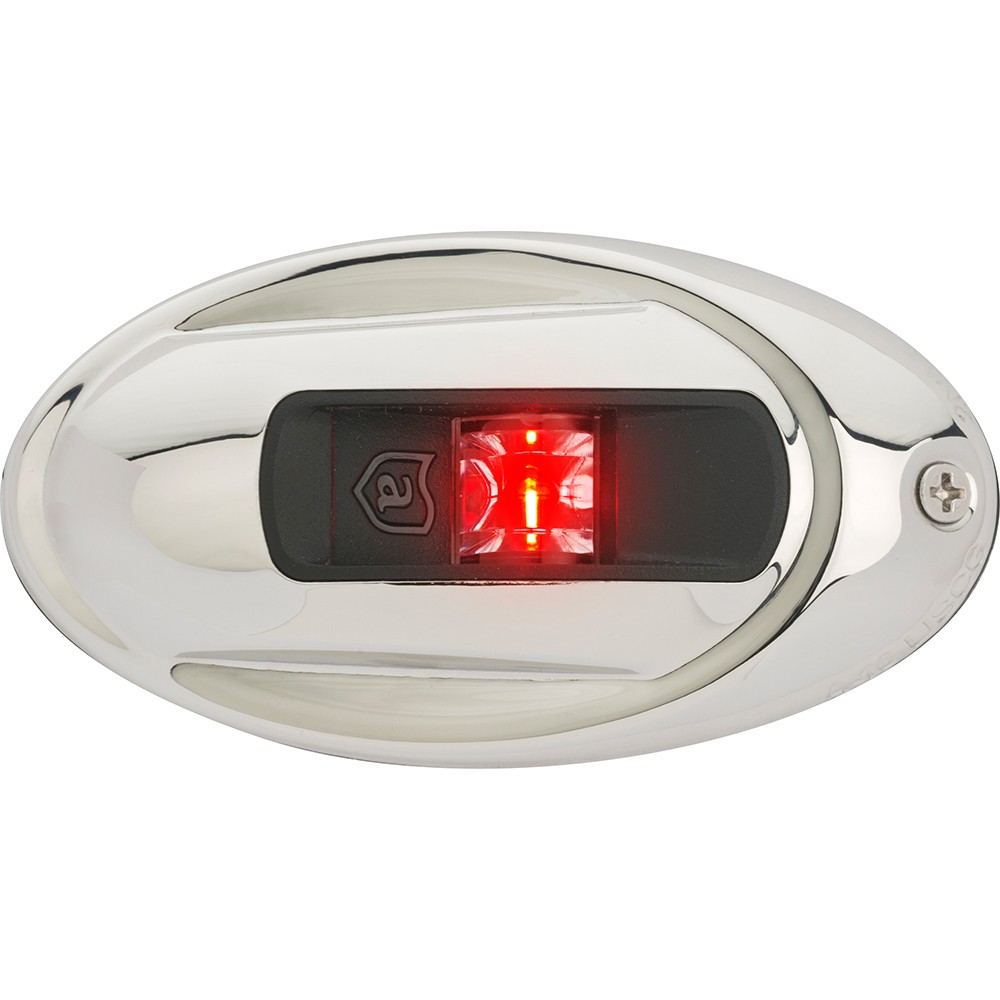 Attwood LightArmor Vertical Surface Mount Navigation Light - Oval - Port (red)