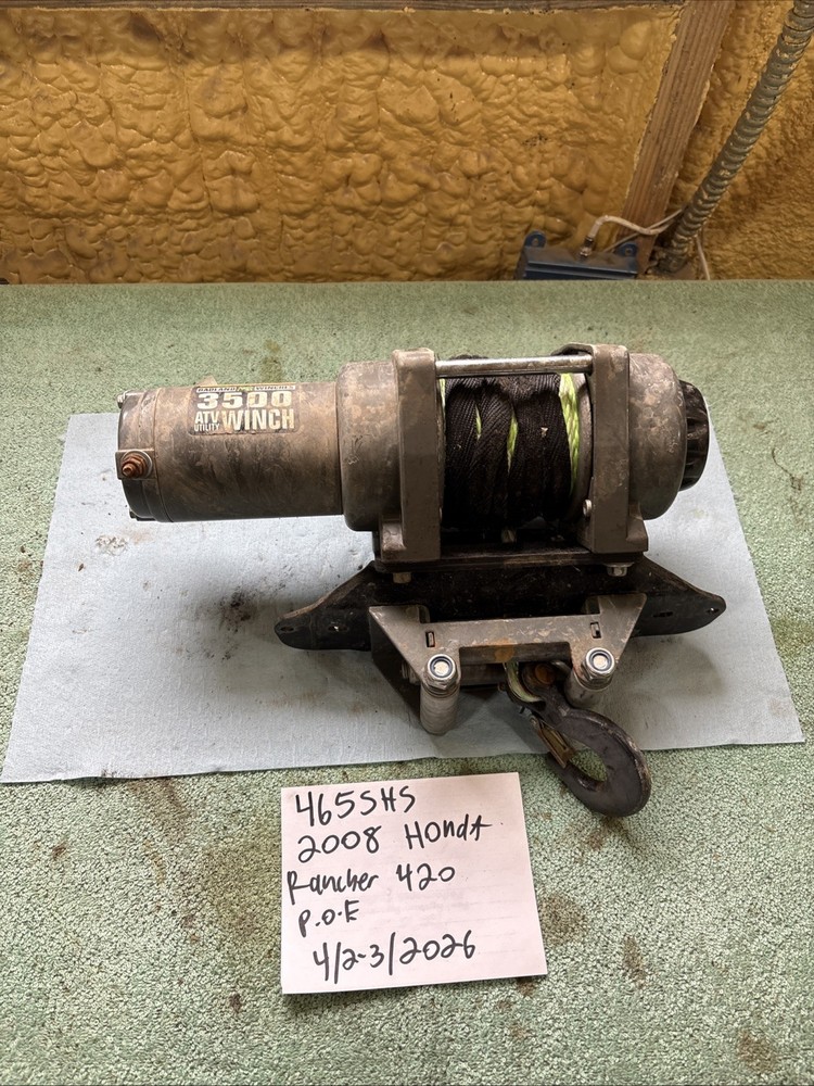 2008 Honda Rancher 420 Front Winch Assembly With Bracket Mount 465
