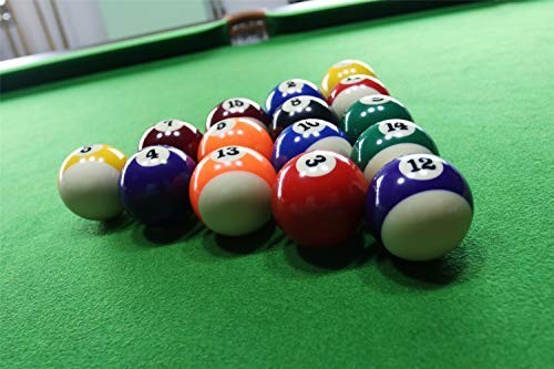 Complete Billiard Balls Set with Triangle Rack, 9-Ball Diamond Rack, Cue Chalks
