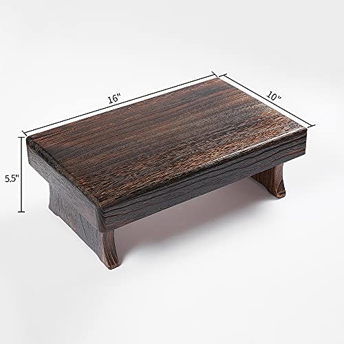 Wood Step Stool, Portable Rectangle Bed Stool, Small Step Ladder for Kitchen &