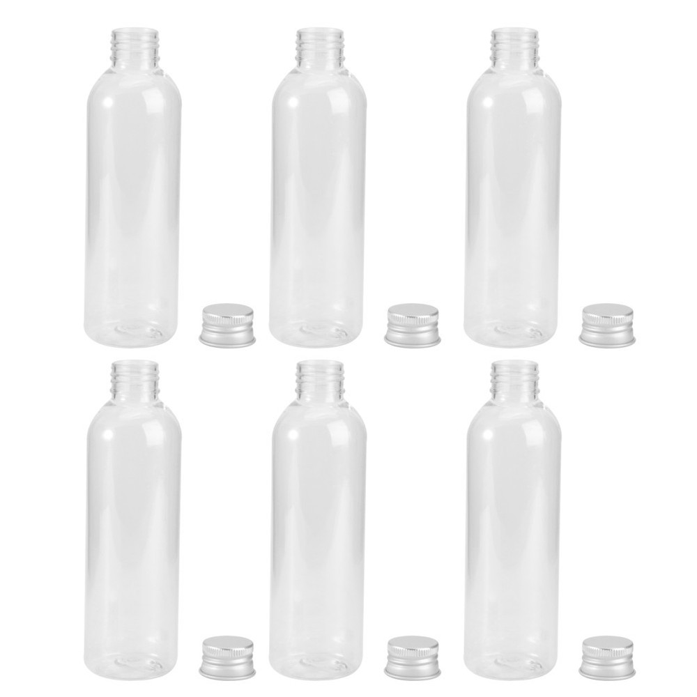 6 Pcs Sample Containers with Lids Clear Hinged Storage Mini Bottles