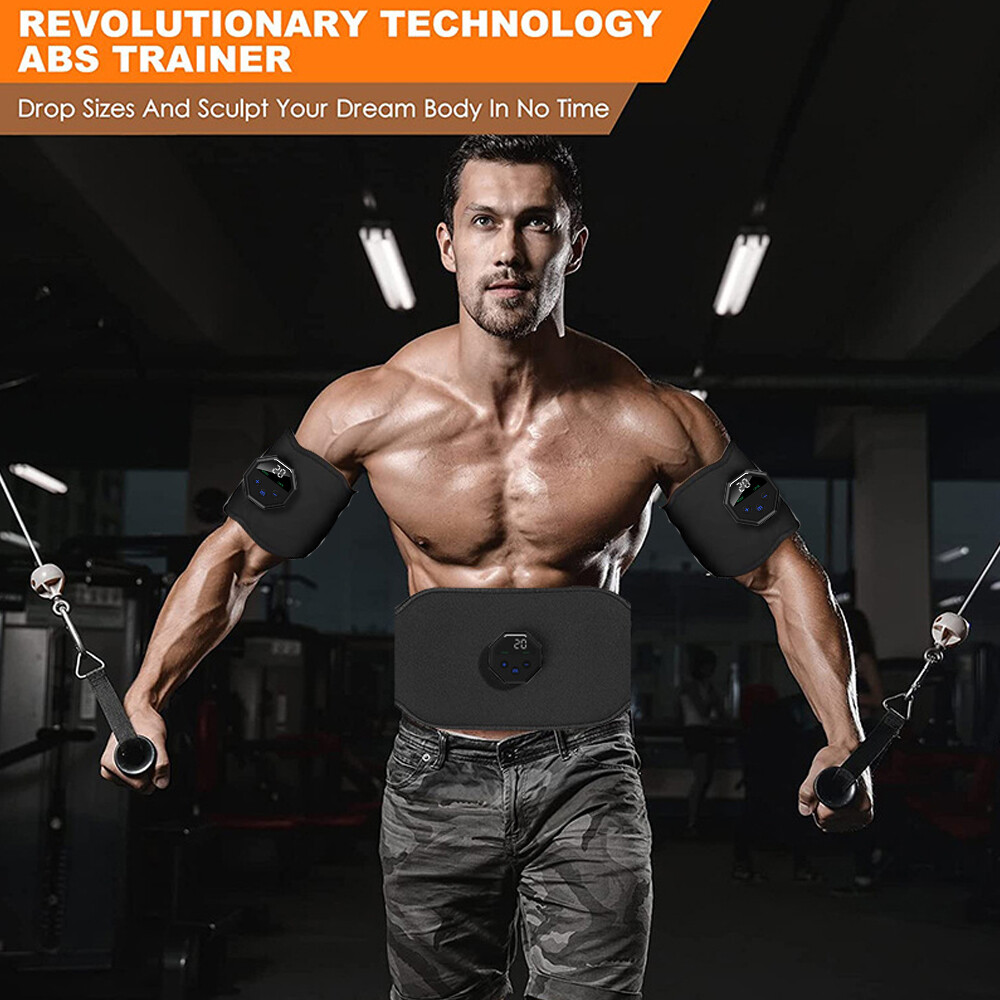 Abdominal Toning Belt Abs Training EMS Electric Muscle Stimulation Rechargeable