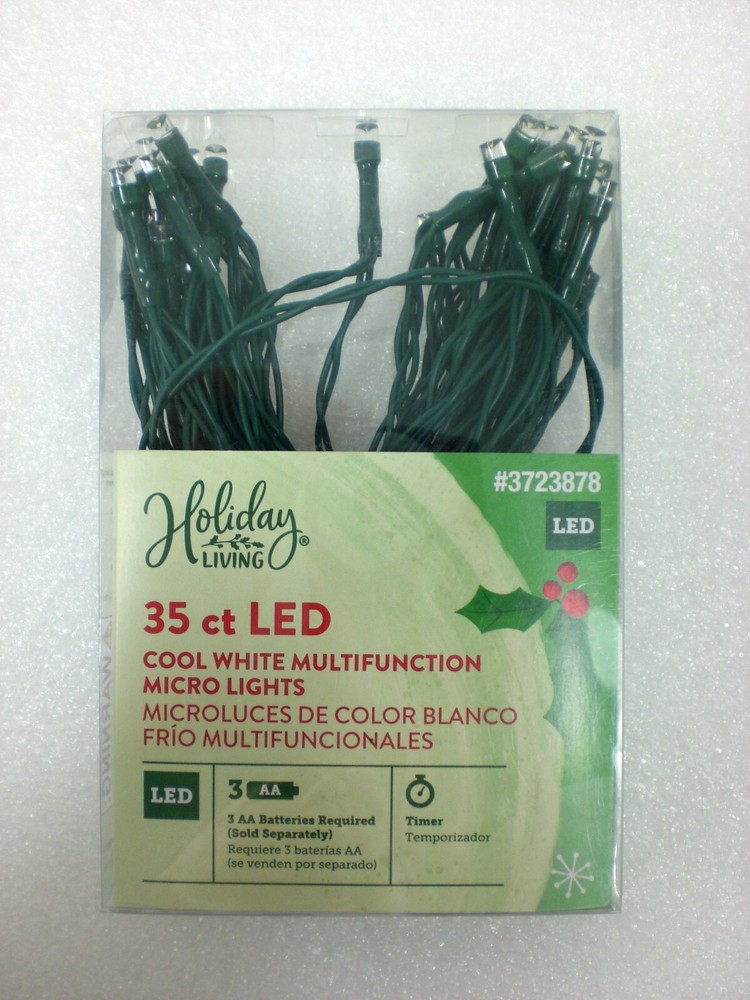 Holiday Living 35-Count 14.58-ft Multi-function White LED Lights Battery & Timer