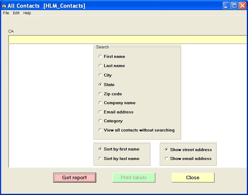 Software prints mailing labels. Home/Office Mass mailing, mail list Address book