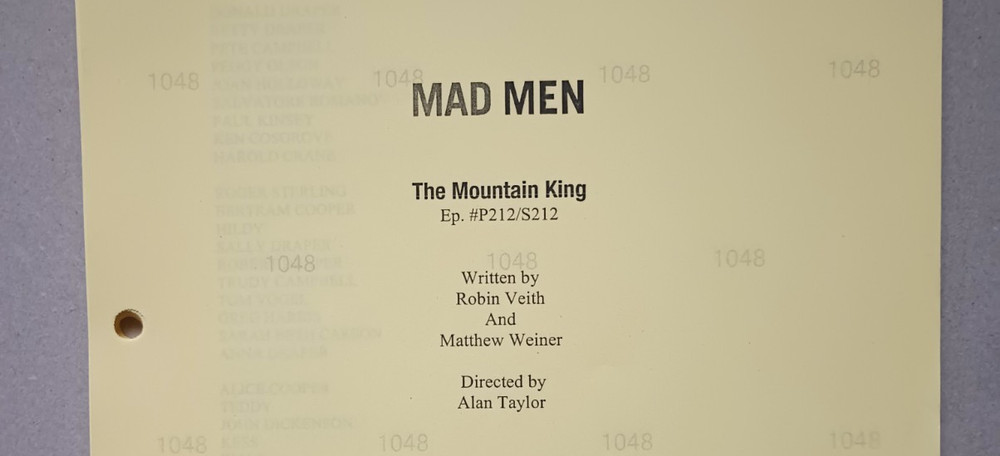 MAD MEN TV SCRIPT 'The Mountain King' Yellow Production Draft
