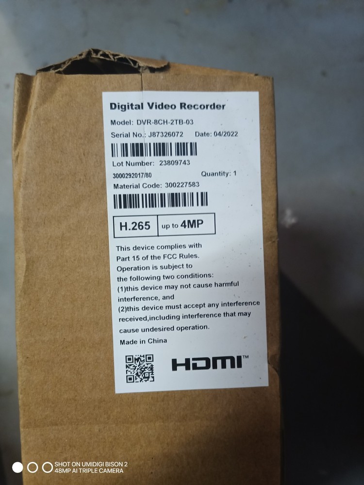 DVR-8CH2TB-03 Digital Video Recorder