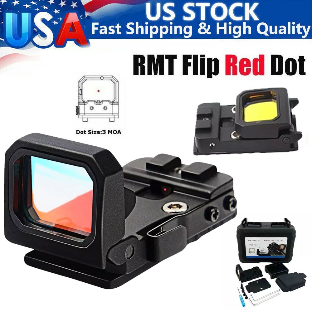 Tactical Mini Folding Flip Up Red Dot Reflex Sight RMR Scope Mount Holographic