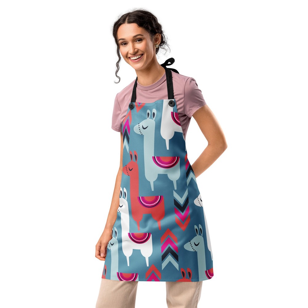 Alpaca Pack, Blue, Unisex Apron