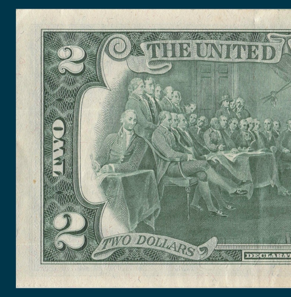 High Treasury Seal Error 1976 Third Print Shift Error Two$ Bill Trinary Alterna