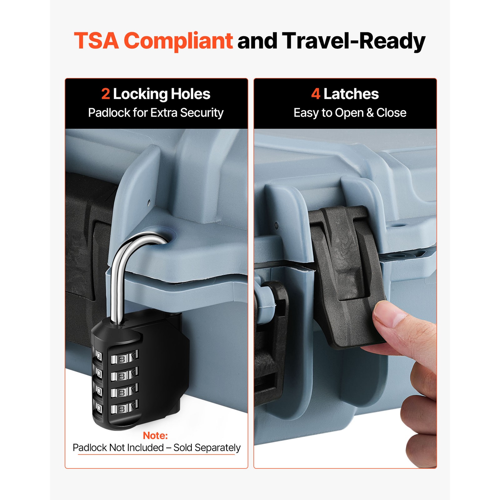 Uimoso 42-Inch Hard Rifle Case, Waterproof & Dustproof Gun Storage, Grey