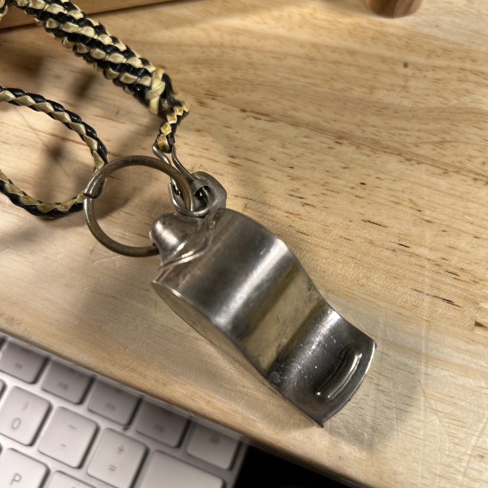 VINTAGE REGULATION U. S. ARMY SOLID BRASS WHISTLE CORK BALL