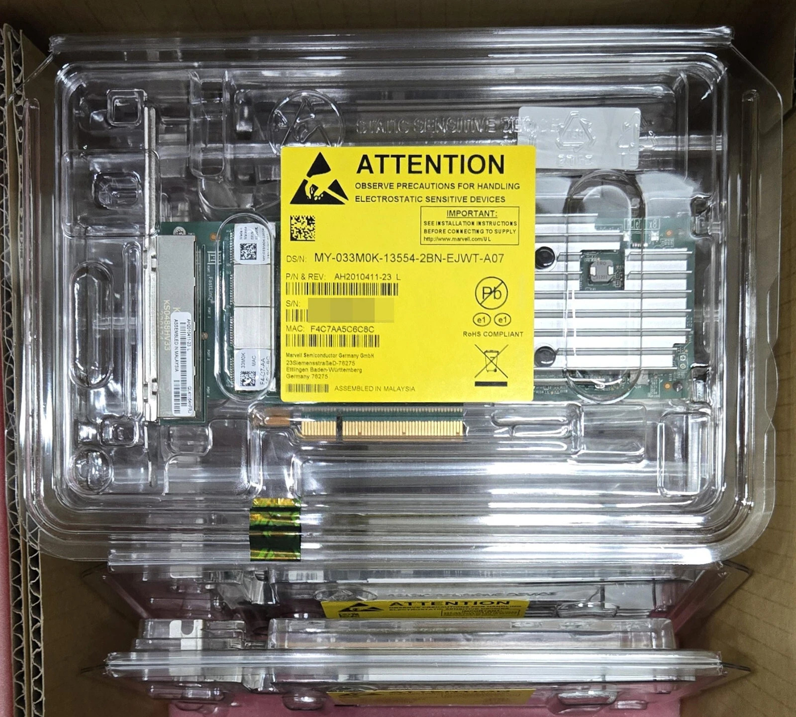 Dell Qlogic QL41164HFRJ Quad Port 10GbE RJ-45 10GBase-T Network Card 33M0K