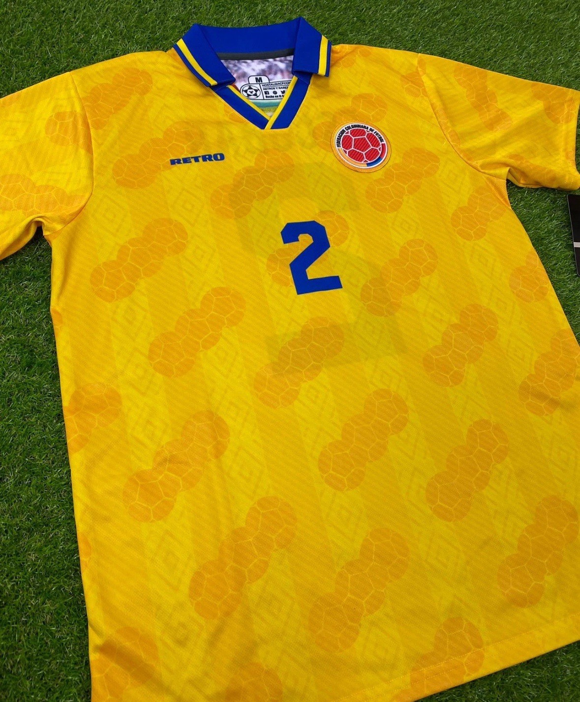 Colombia Camisa Amarilla de Futbol Retro, 1994 Limited Edition Size L
