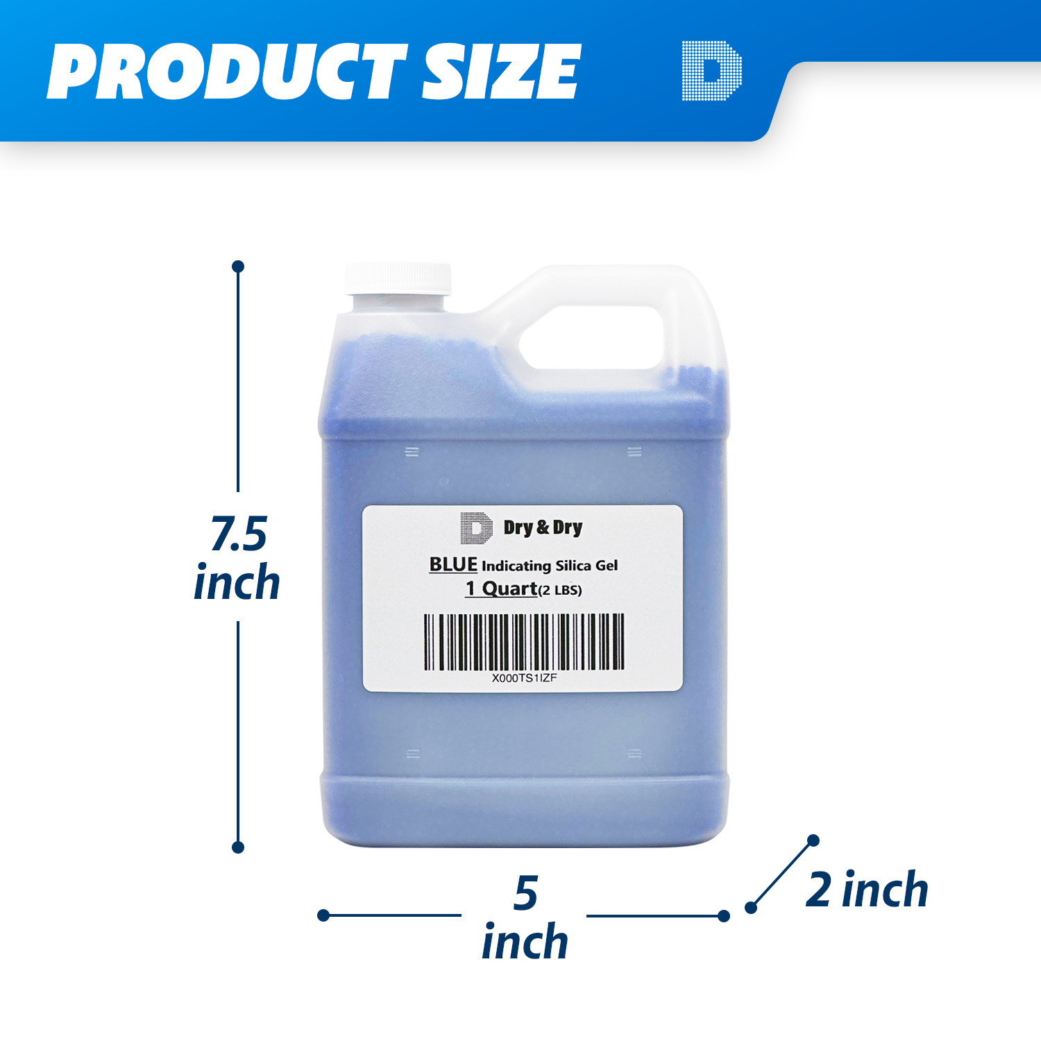 1 Quart Premium Blue Indicating Silica Gel Beads(2 LBS) - Rechargeable