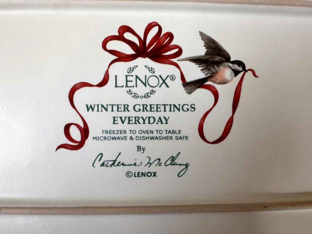Lenox Winter Greetings Everyday 13 1/2" Rectangular Baker Casserole Baking Dish