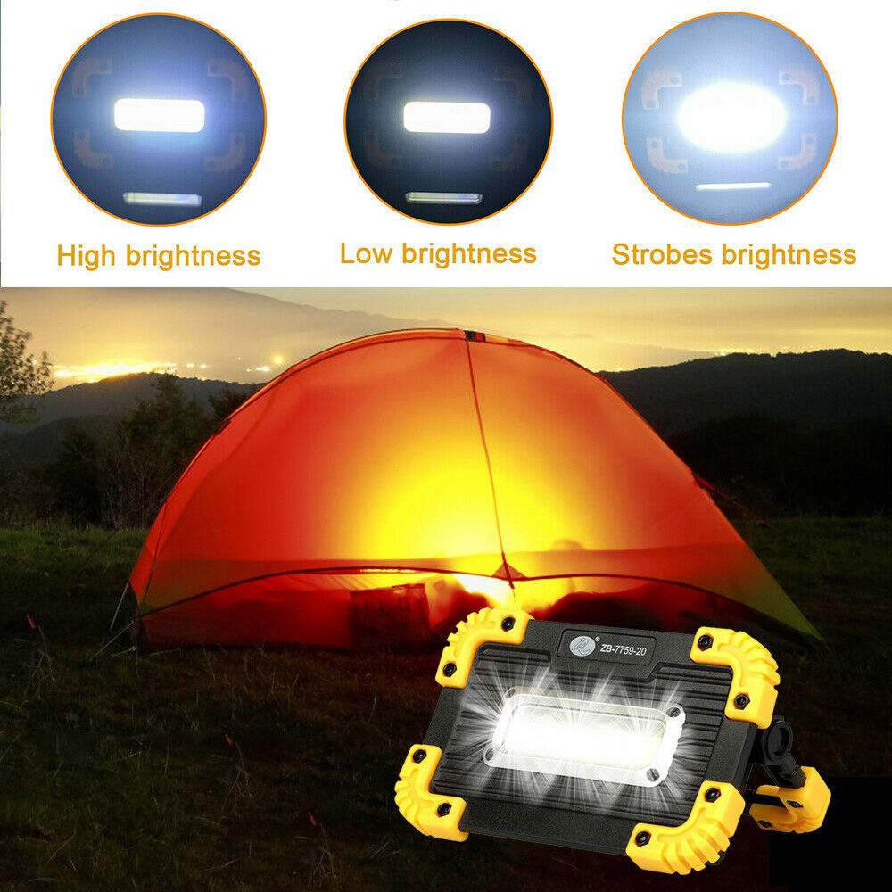 2X COB LED Work Light USB Rechargeable Flashlight Camping Emergency Lamp Torch