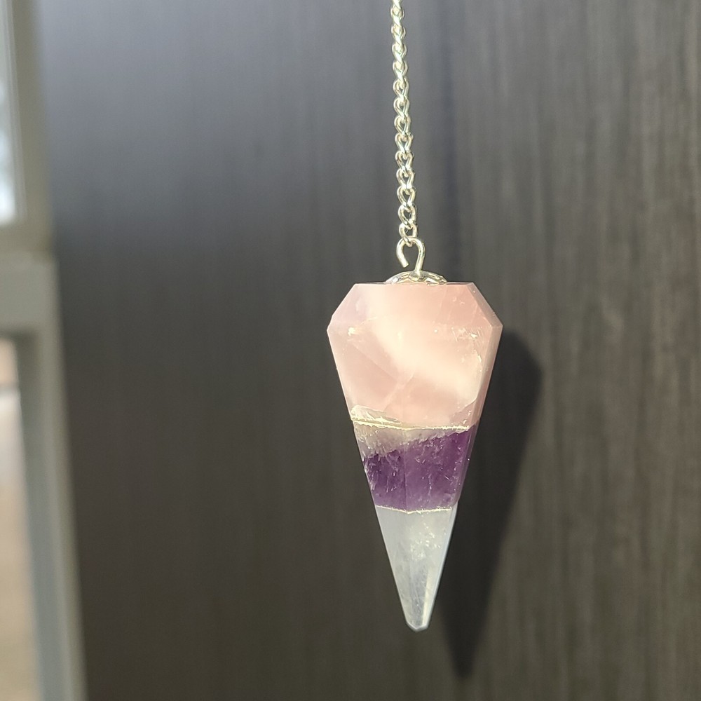 Bonded RAC Faceted Cone Crystal Dowsing Pendulum Divination Tool