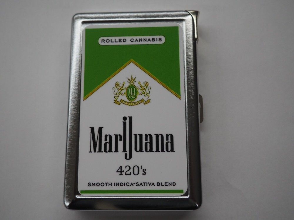 Herb Cigarette Case With Built in Butane Lighter