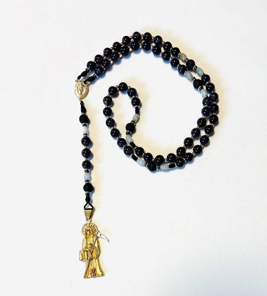 Violet Amethyst Holy Death Rosary
