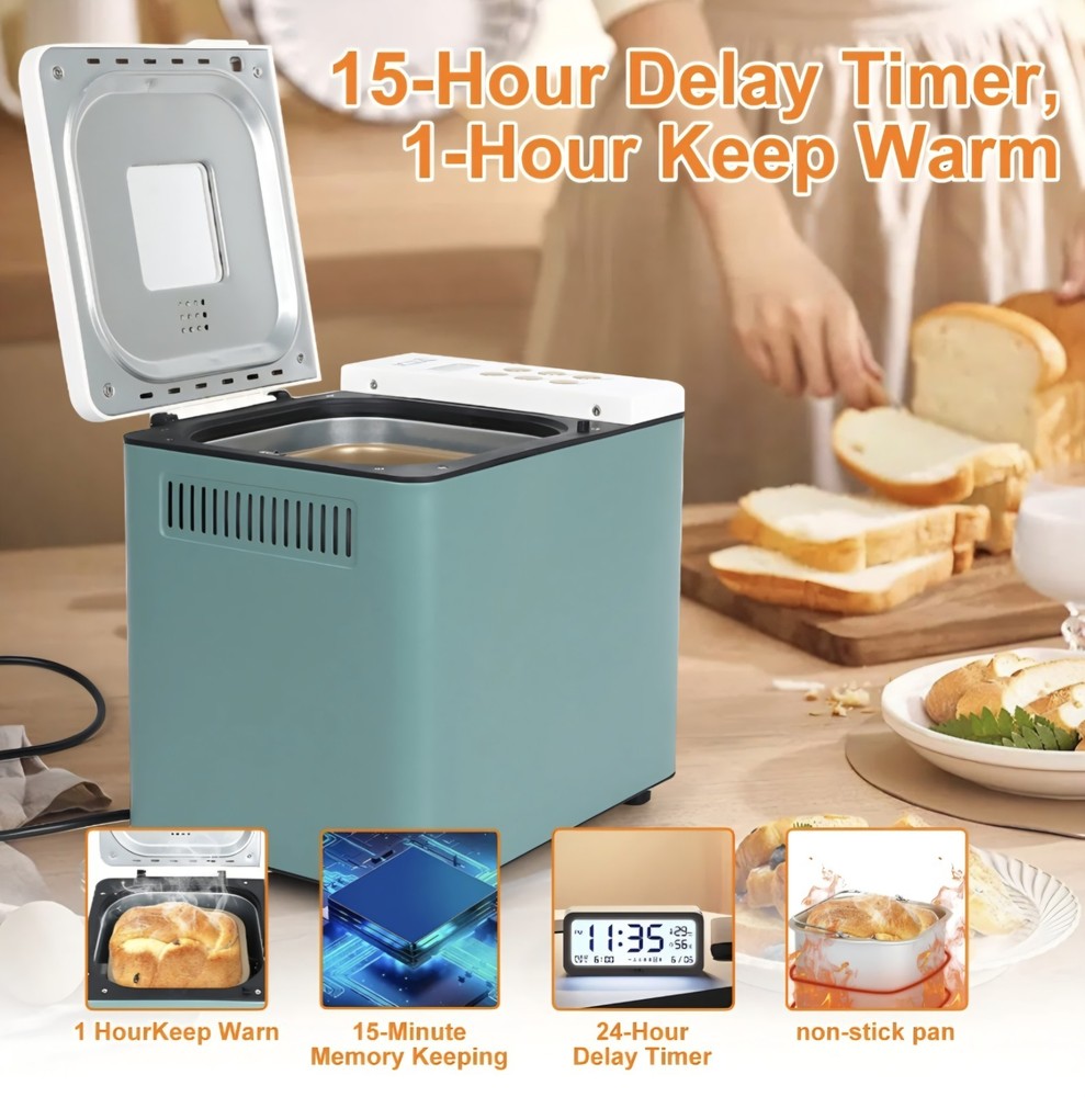 KBS Healthy & Fresh Bread Maker. 19 Baking Programs, 550W Machine MBF-041