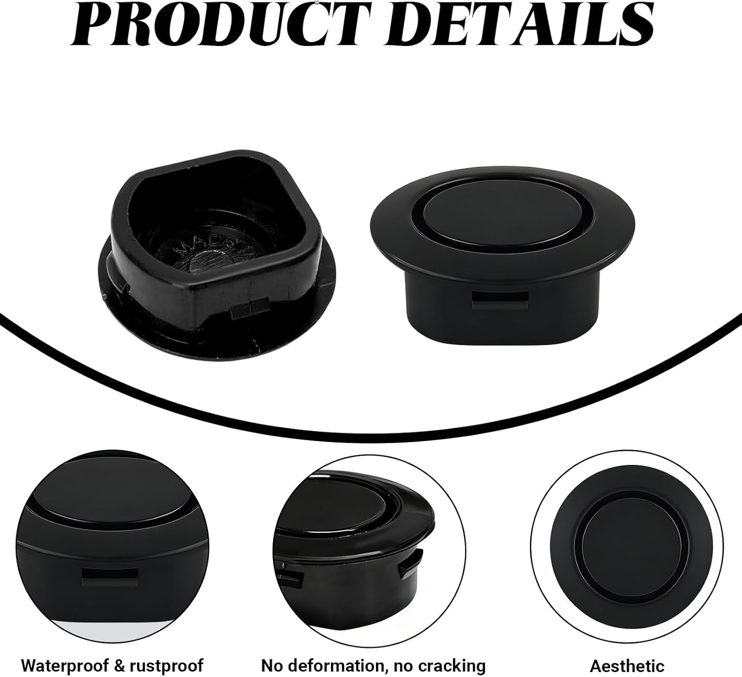 0PCS Car Rear Bumper Radar Hole Cover, Durable Bumper Hole Plugs Protector Cover