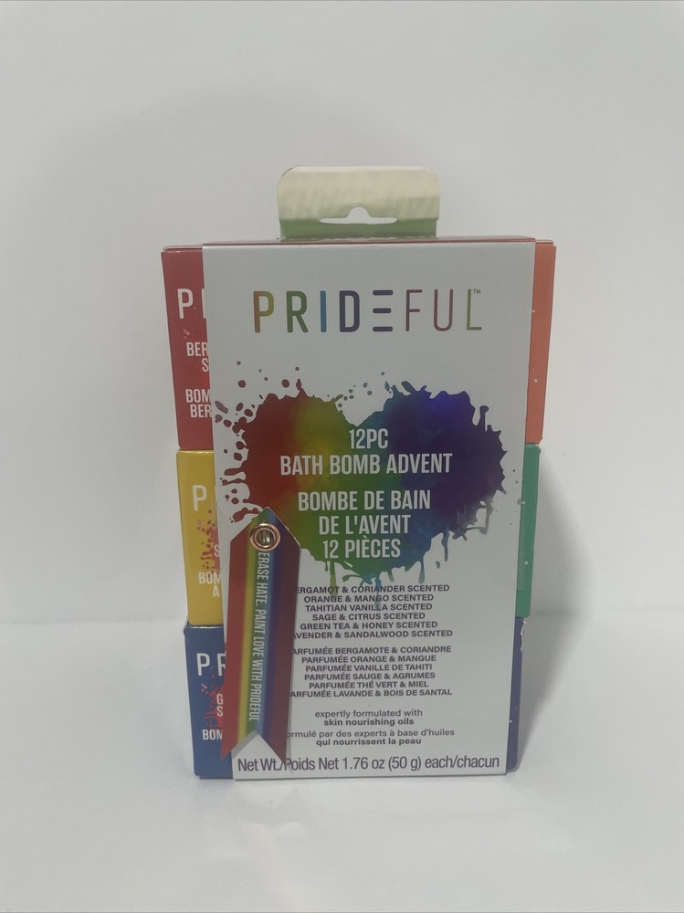 PRIDEFUL 12 Pc Rainbow Bath Bomb Gift Set