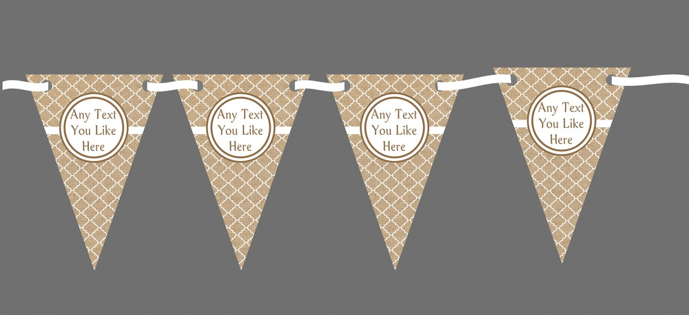 Patterned Burlap Personalised Wedding Bunting