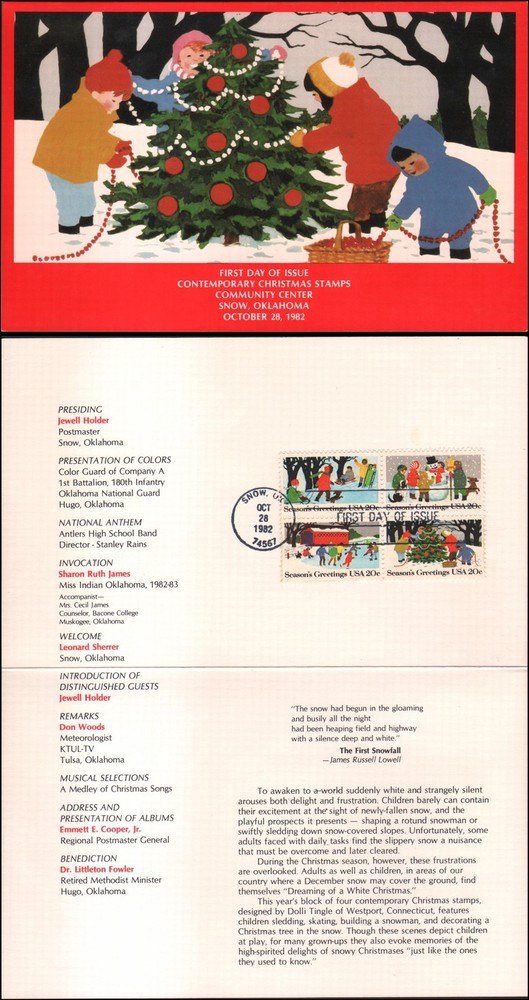 US #2025 1st Day Program, 1982
