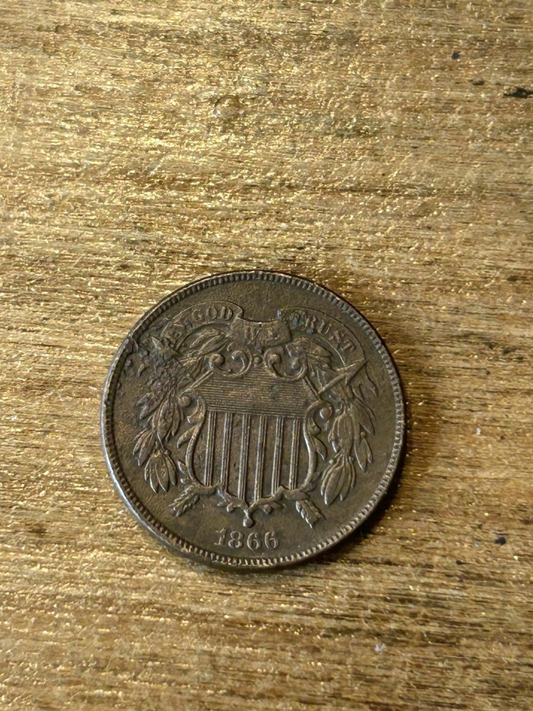 1866 Two Cent Piece XF