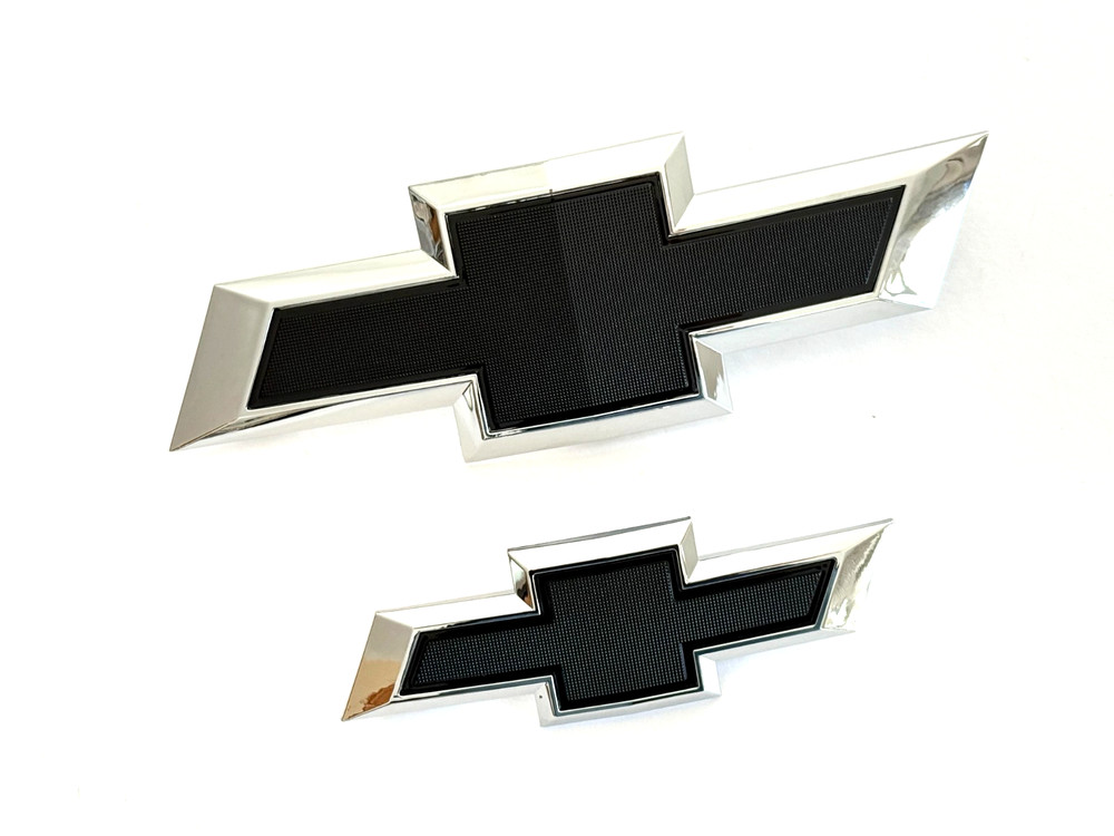 New 2021-2025 Suburban Tahoe Front & Rear Chrome Bowtie Emblems Kit OEM