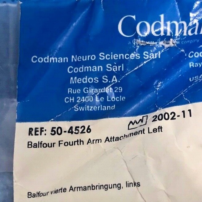 Codman 50-4526 Balfour Fourth Arm Attachment Left