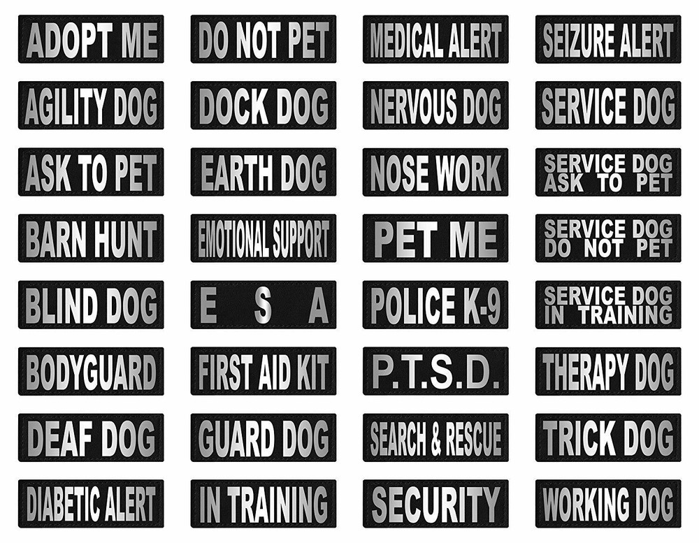 Medical Alert Patch Patch Reflective Extra Label Tag for Dog Harness