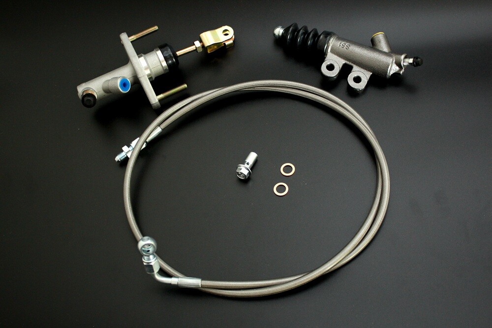 Master and Slave Cylinder and Clutch Line Kit Fit 1992-2000 Honda Civic