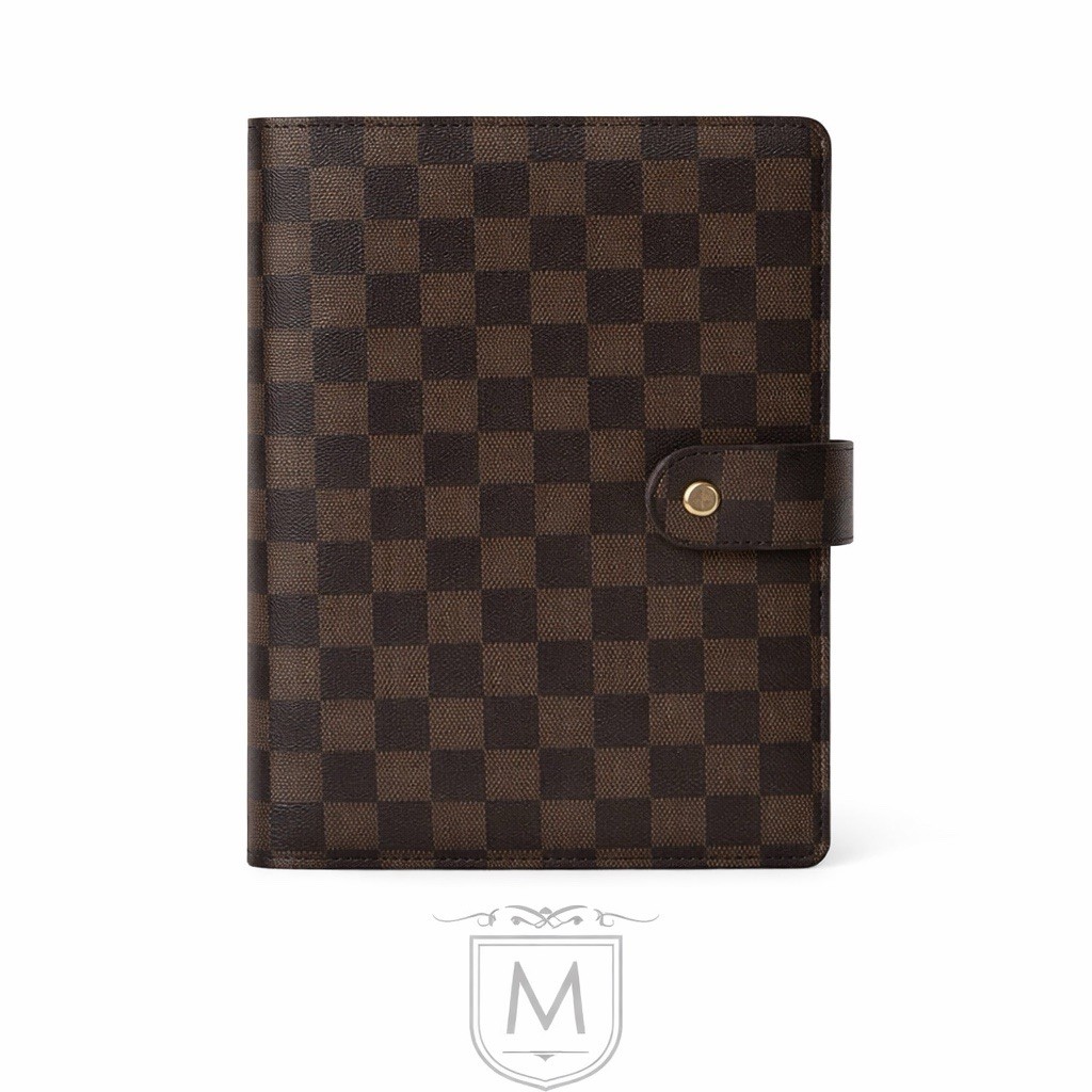 PU Leather Notebook A5 Ring Binder Budget Planner Organizer Cover Pockets brown