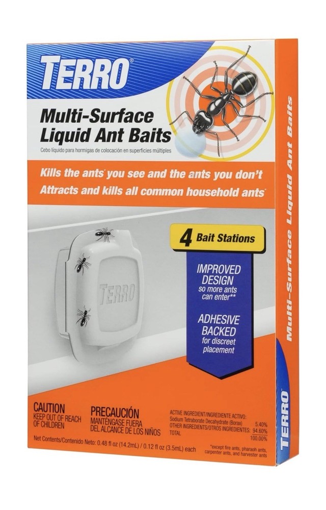 Terro Multi-Surface Liquid Ant Baits 4 Bait Stations Attracts & Kills All Ants