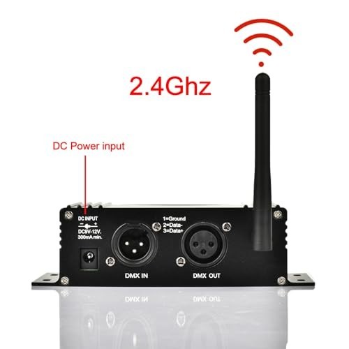 Wireless DMX 512 Controller with LCD Display, Power Adjustable Lighting Dimmer f