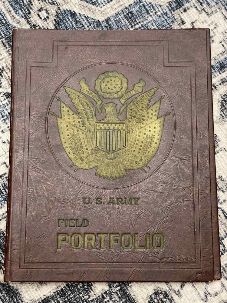 RARE WW2 WWII Military US Army Field Portfolio Document Book Photo Folder EMPTY