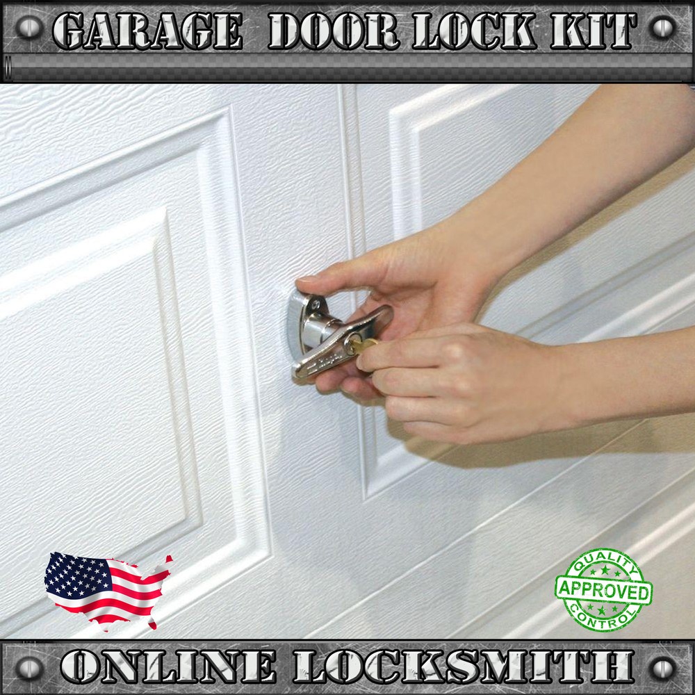 Secure Universal Garage Door Lock Kit with Spring Latch & Keyed Handle -Full Kit