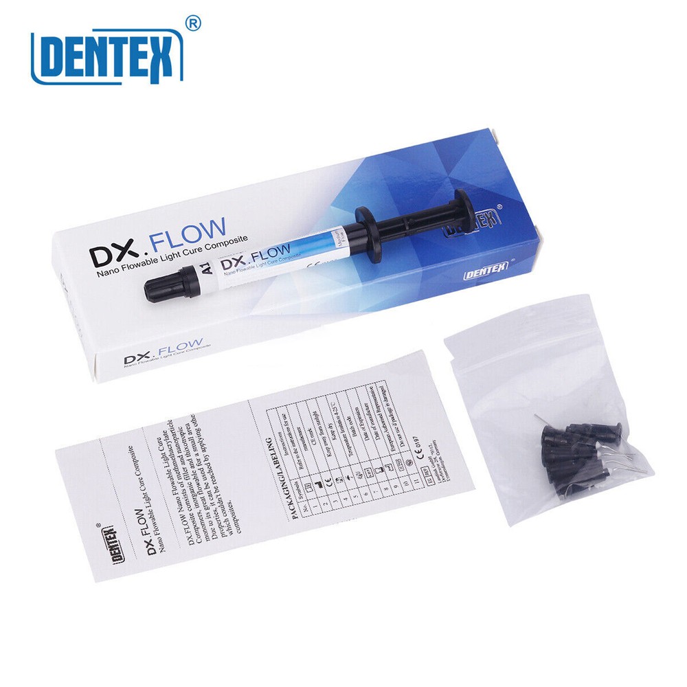 US DENTEX DX.FLOW Dental Flowable Light Cure Composite 3g/Kit Medium Flow