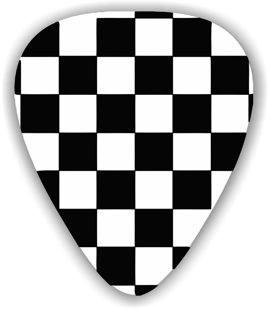 10 X CHECKERED ~ GUITAR PICKS,  Genuine Celluloid Guitar Picks
