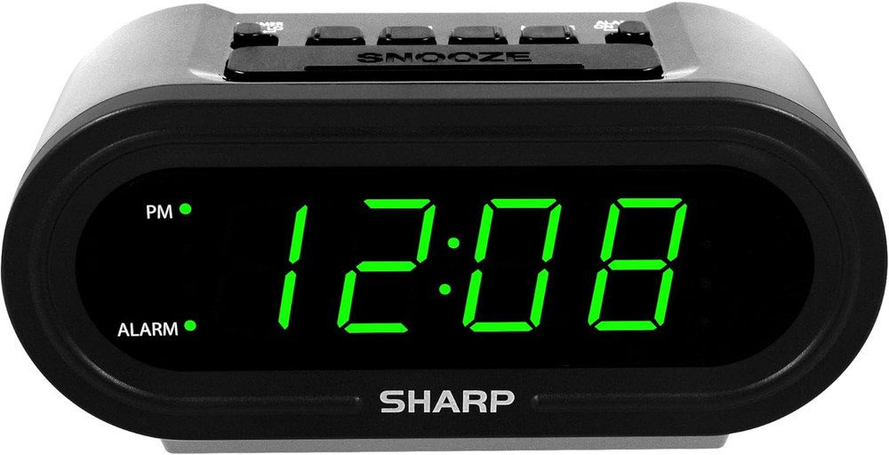 SHARP Digital Alarm with Accuset - Automatic Smart Clock, Never Needs Setting -