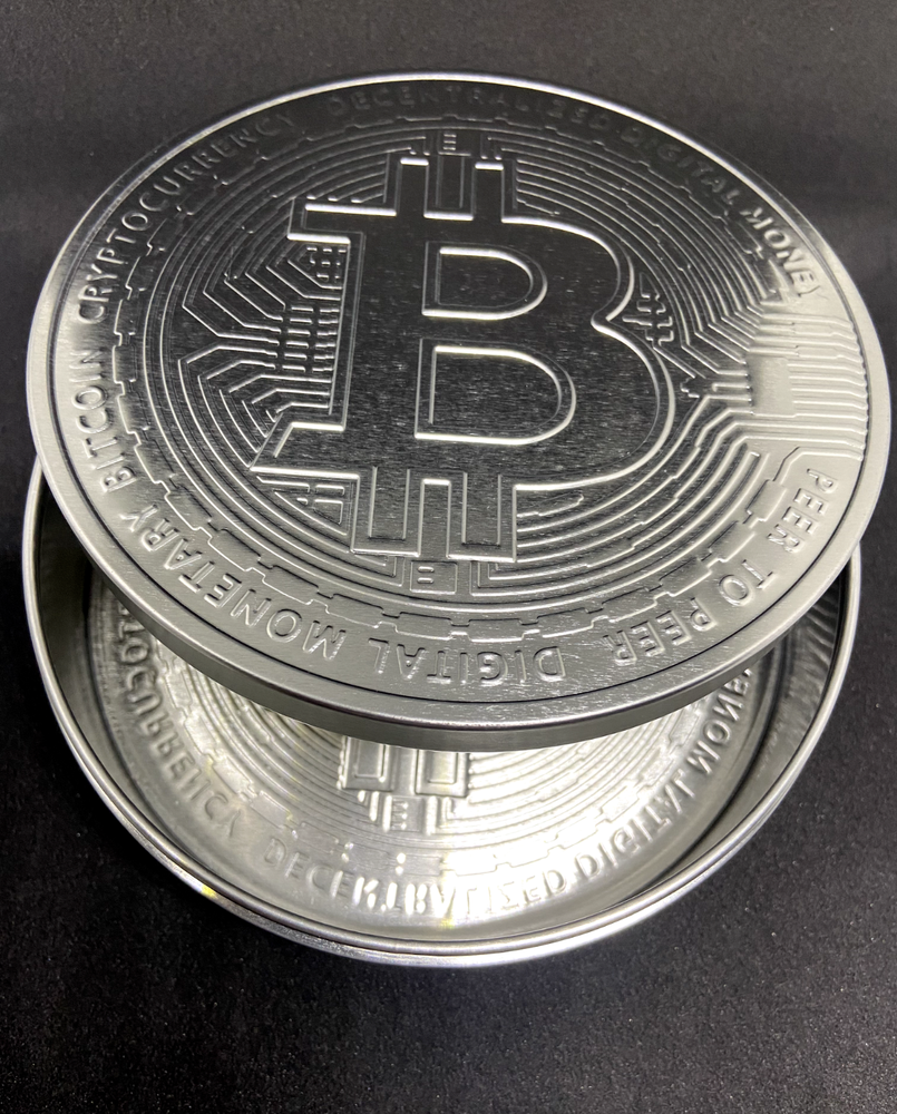 BITCOIN Limited Edition BTC Cryptocurrency Silver Metal Box Container Collection