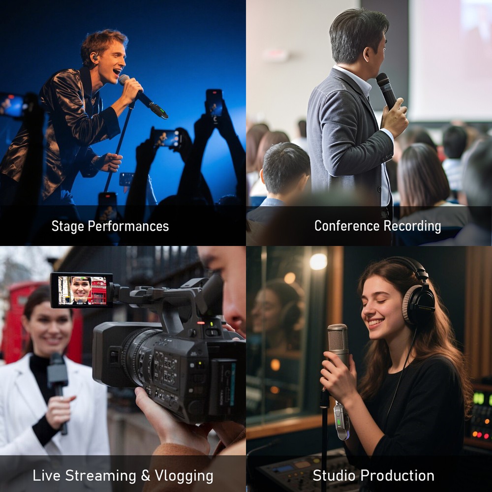 JOYO 2.4GHz Wireless Microphone System 4 Channel Transmitter & Receiver Dynamic